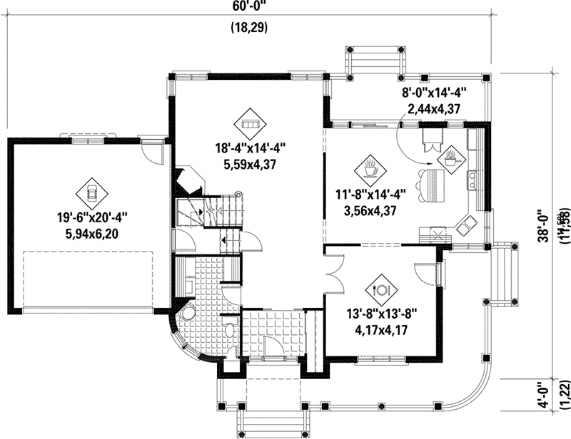 Cape Cod & New England House Plan First Floor - Thomas Farm Country Home 126D-0685 - Shop House Plans and More