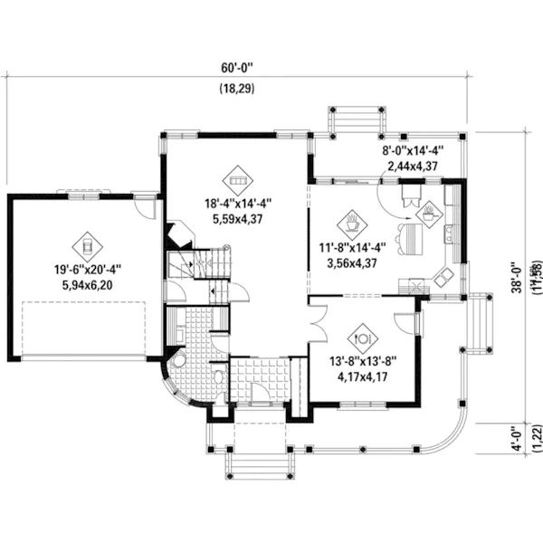 Cape Cod & New England House Plan First Floor - Thomas Farm Country Home 126D-0685 - Shop House Plans and More