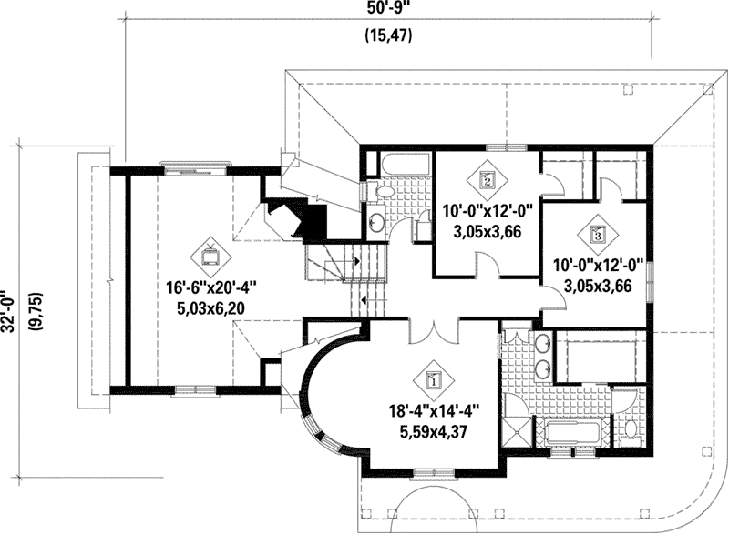 Cape Cod & New England House Plan Second Floor - Thomas Farm Country Home 126D-0685 - Shop House Plans and More