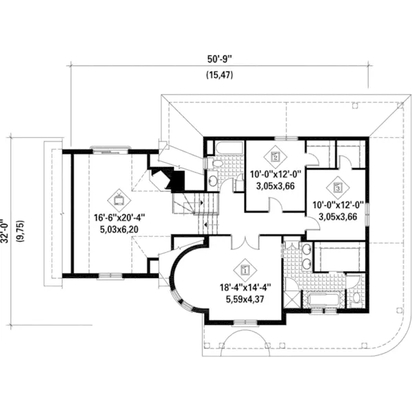 Cape Cod & New England House Plan Second Floor - Thomas Farm Country Home 126D-0685 - Shop House Plans and More