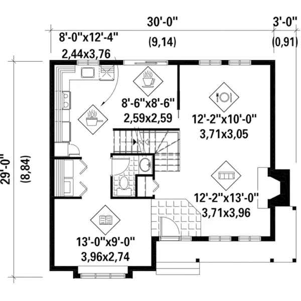 Craftsman House Plan First Floor - Novak Traditional Home 126D-0691 - Shop House Plans and More