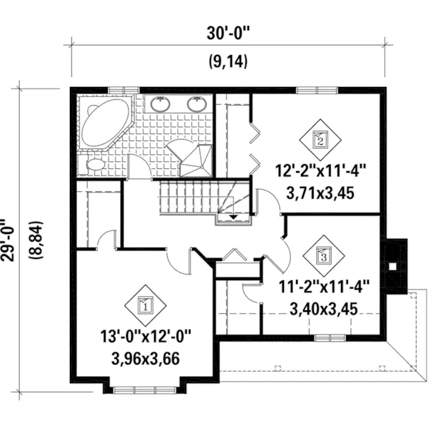 Craftsman House Plan Second Floor - Novak Traditional Home 126D-0691 - Shop House Plans and More