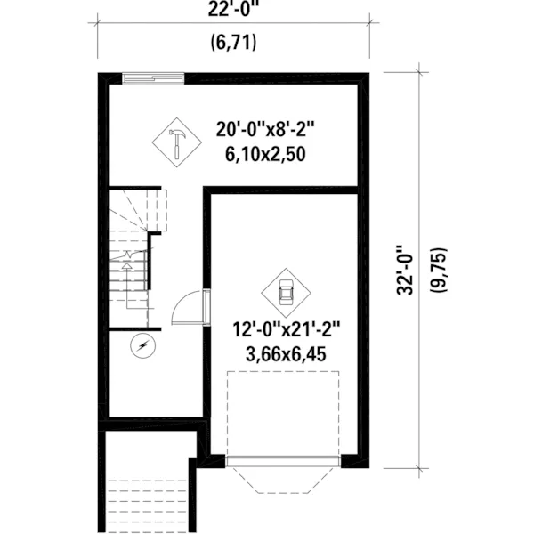 Cape Cod & New England House Plan Lower Level Floor - Morgan Landing Town House 126D-0692 - Shop House Plans and More