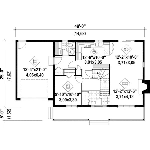 Farmhouse Plan First Floor - Morrow Country Home 126D-0693 - Shop House Plans and More