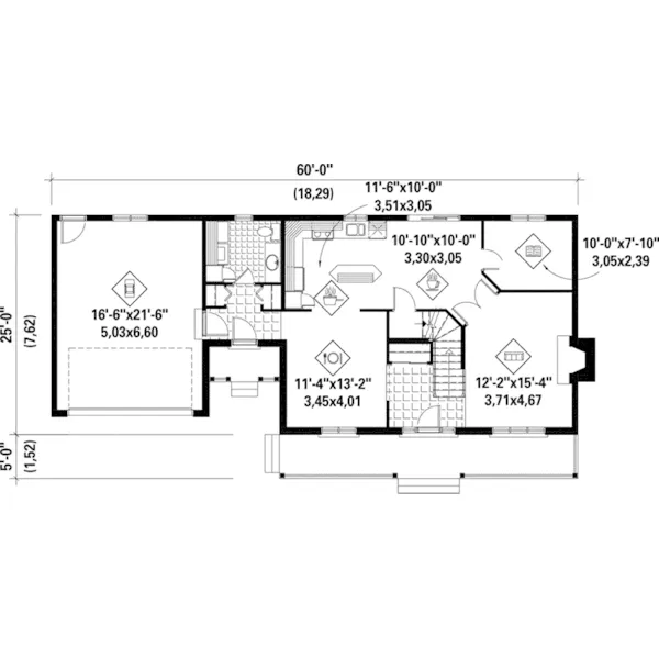 Craftsman House Plan First Floor - Martin Lake Country Home 126D-0694 - Shop House Plans and More