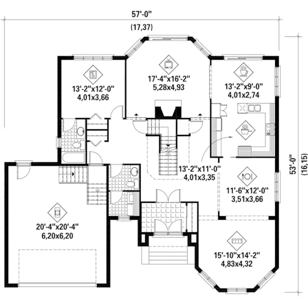 Victorian House Plan First Floor - Mariah European Home 126D-0695 - Shop House Plans and More