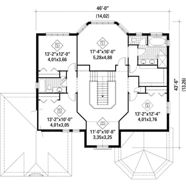 Victorian House Plan Second Floor - Mariah European Home 126D-0695 - Shop House Plans and More