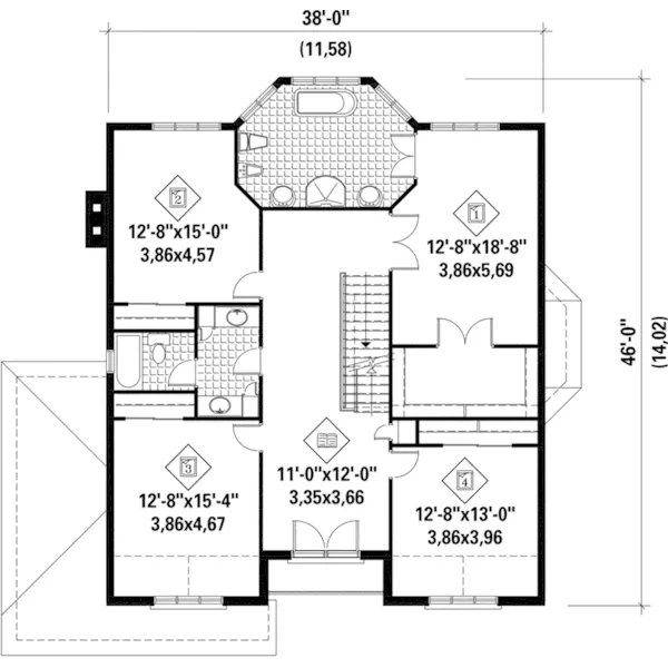 Cape Cod & New England House Plan Second Floor - Joelle Bay European Home 126D-0698 - Search House Plans and More