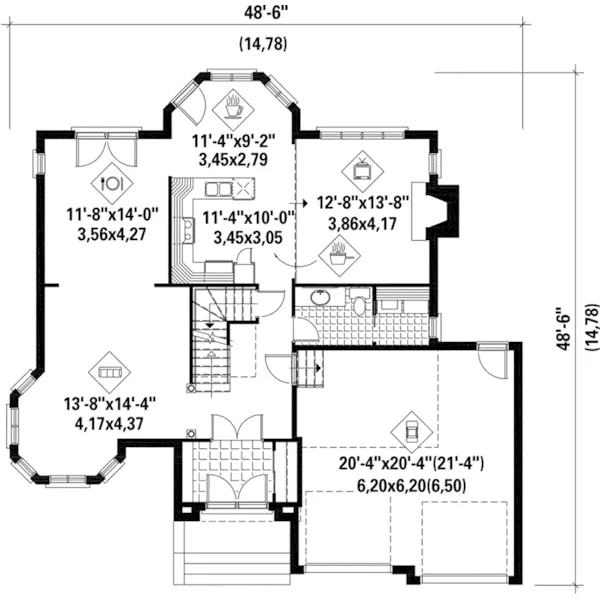 European House Plan First Floor - Hein Luxury European Home 126D-0699 - Search House Plans and More