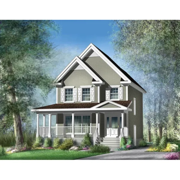 European House Plan Front of Home - Menard Mill Country Home 126D-0700 - Shop House Plans and More