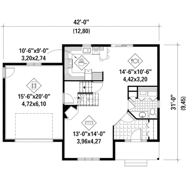 Country House Plan First Floor - Redwood Country Home 126D-0703 - Shop House Plans and More