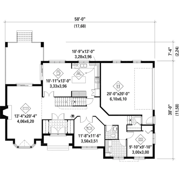 Victorian House Plan First Floor - Teresa Park Traditional Home 126D-0706 - Shop House Plans and More