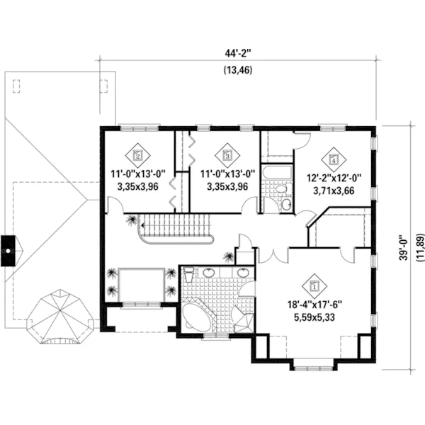 Victorian House Plan Second Floor - Teresa Park Traditional Home 126D-0706 - Shop House Plans and More