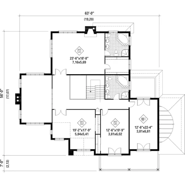 Country French House Plan Second Floor - Ladarius Traditional Home 126D-0714 - Shop House Plans and More