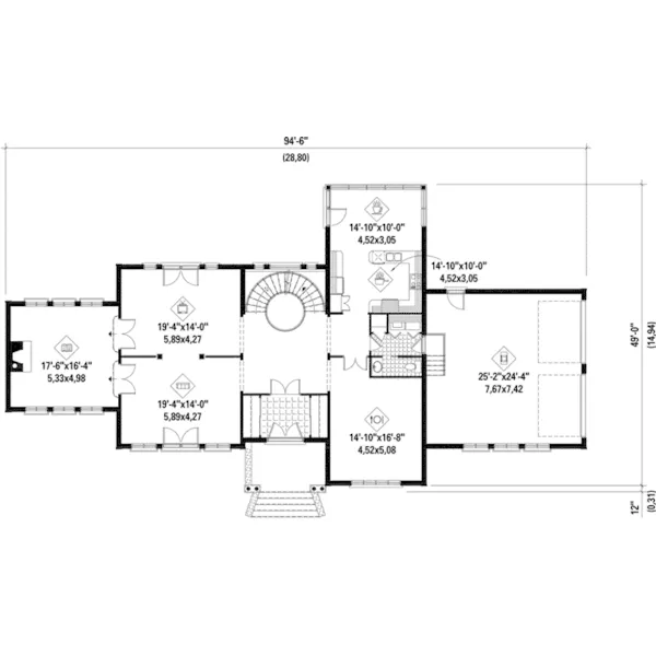 European House Plan First Floor - Jovanna Italian Luxury Home 126D-0716 - Search House Plans and More