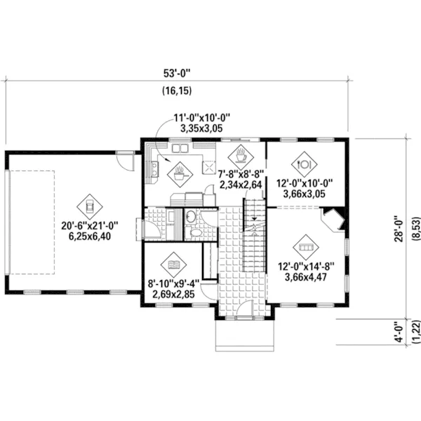 Colonial House Plan First Floor - Hanley Hill Colonial Home 126D-0719 - Search House Plans and More