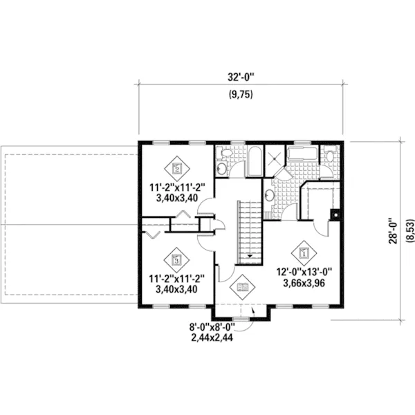 Colonial House Plan Second Floor - Hanley Hill Colonial Home 126D-0719 - Search House Plans and More