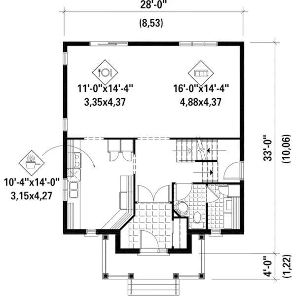 European House Plan First Floor - Carroll Lane Country Home 126D-0722 - Search House Plans and More