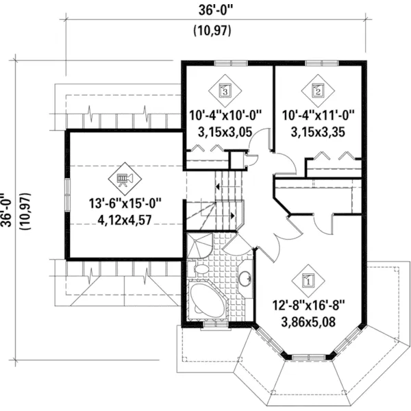 Cape Cod & New England House Plan Second Floor - Calico Victorian Home 126D-0724 - Search House Plans and More