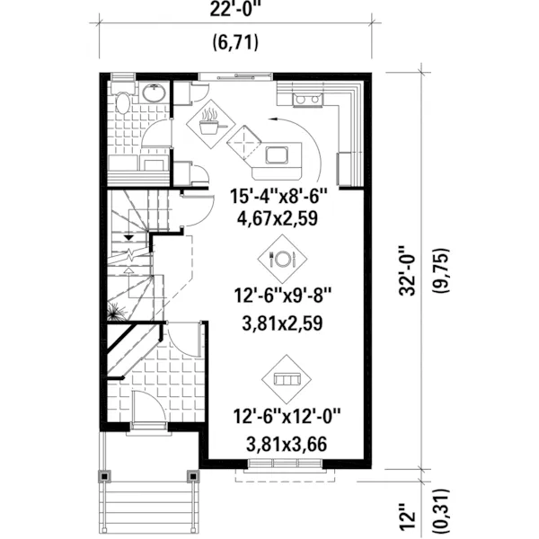 European House Plan First Floor - Amanda Trace Town House 126D-0727 - Search House Plans and More