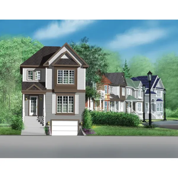 European House Plan Front of Home - Amanda Trace Town House 126D-0727 - Search House Plans and More