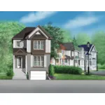 European House Plan Front of Home - Amanda Trace Town House 126D-0727 - Search House Plans and More