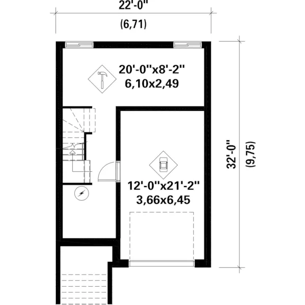 European House Plan Lower Level Floor - Amanda Trace Town House 126D-0727 - Search House Plans and More