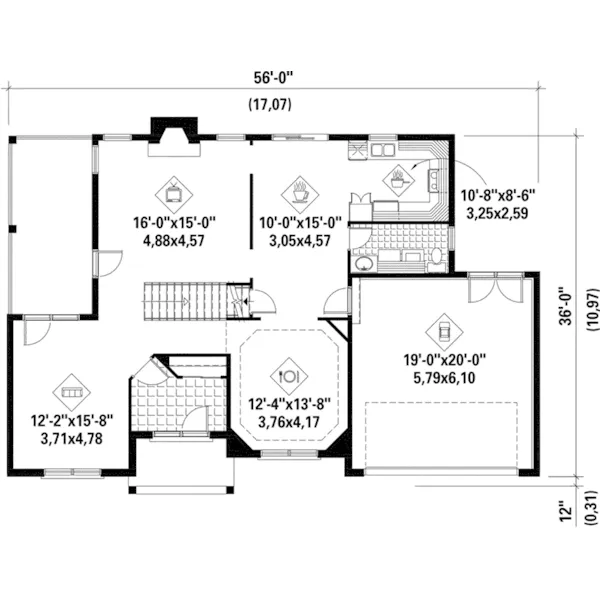 Country French House Plan First Floor - Cayden Traditional Home 126D-0731 - Search House Plans and More