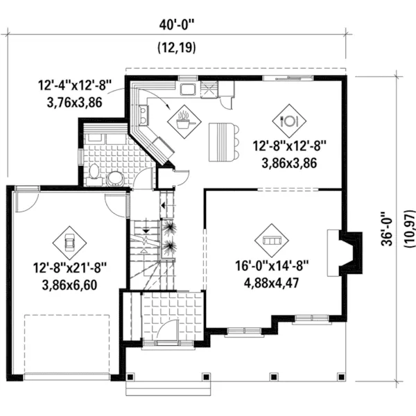 Cape Cod & New England House Plan First Floor - Gary Falls Traditional Home 126D-0736 - Search House Plans and More