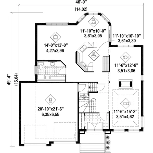 European House Plan First Floor - Perry Cate Neoclassical Home 126D-0742 - Shop House Plans and More