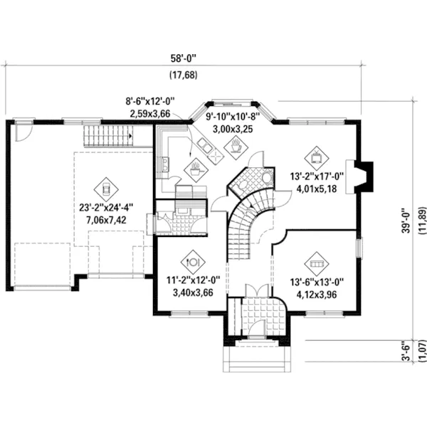 Traditional House Plan First Floor - Plummer Path Traditional Home 126D-0743 - Shop House Plans and More