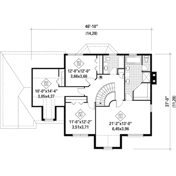 Traditional House Plan Second Floor - Plummer Path Traditional Home 126D-0743 - Shop House Plans and More