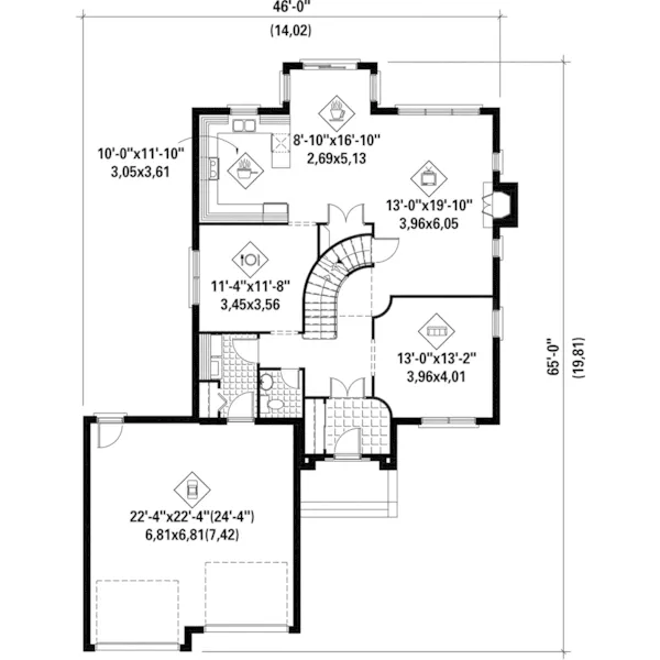 Traditional House Plan First Floor - Saylor Traditional Home 126D-0746 - Shop House Plans and More