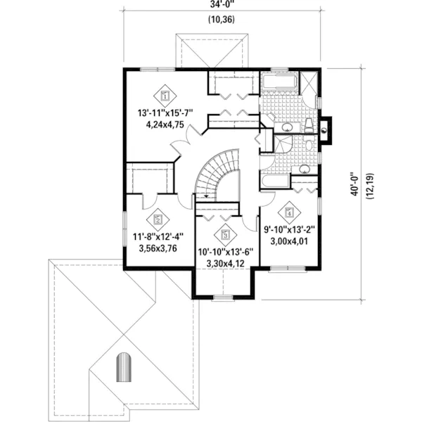 Traditional House Plan Second Floor - Saylor Traditional Home 126D-0746 - Shop House Plans and More