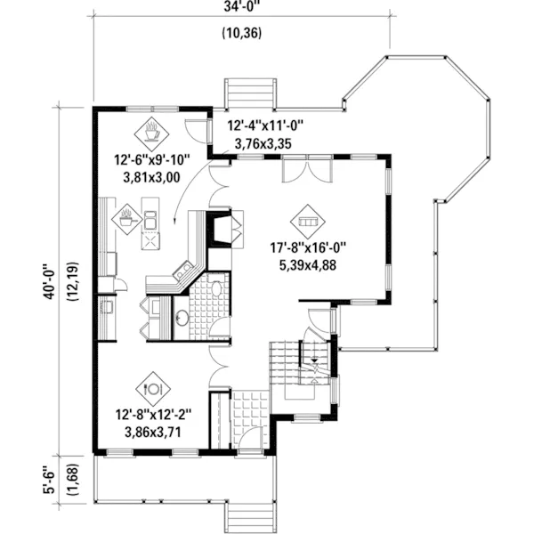 Victorian House Plan First Floor - Abbey Farm Victorian Home 126D-0748 - Search House Plans and More