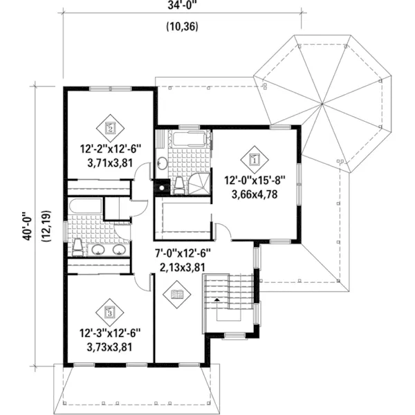 Victorian House Plan Second Floor - Abbey Farm Victorian Home 126D-0748 - Search House Plans and More