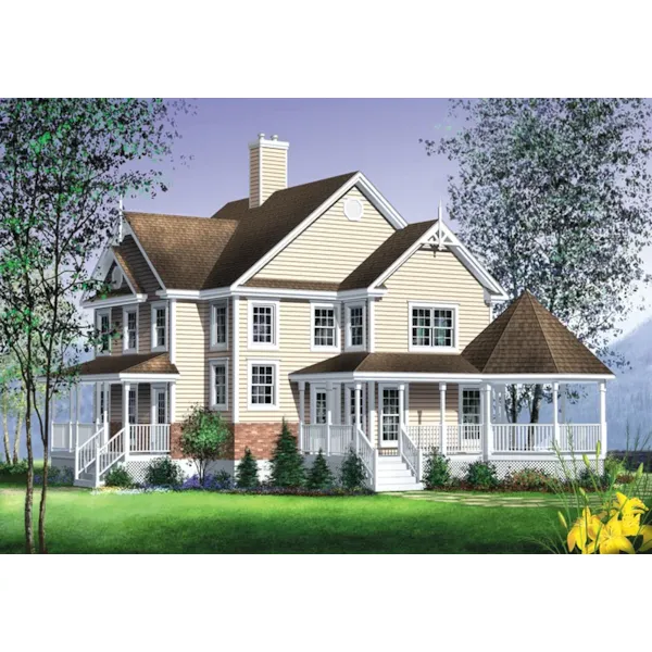 Victorian House Plan Front of Home - Abbey Farm Victorian Home 126D-0748 - Search House Plans and More