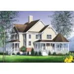 Victorian House Plan Front of Home - Abbey Farm Victorian Home 126D-0748 - Search House Plans and More