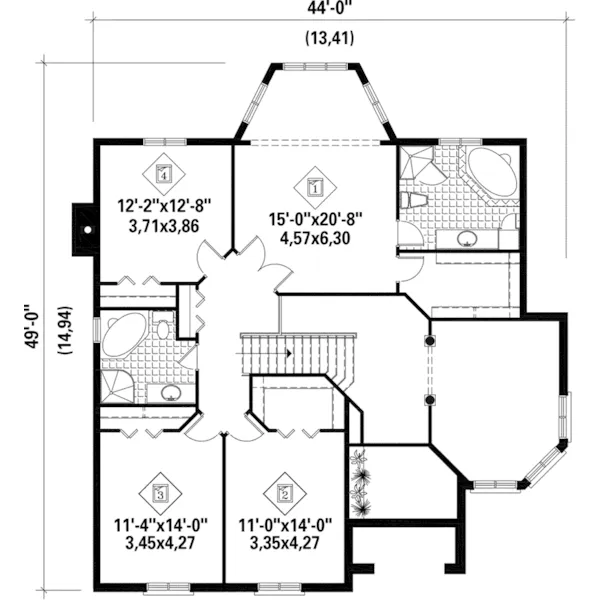 Cape Cod & New England House Plan Second Floor - Dolce European Home 126D-0758 - Search House Plans and More