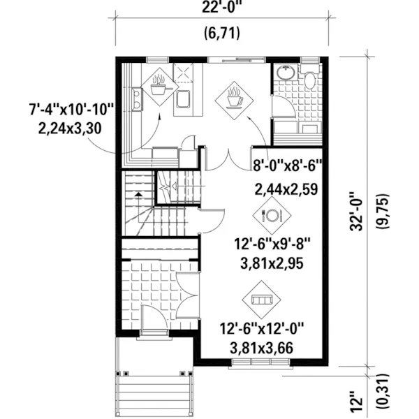 Victorian House Plan First Floor - Adam Place Town House 126D-0759 - Search House Plans and More