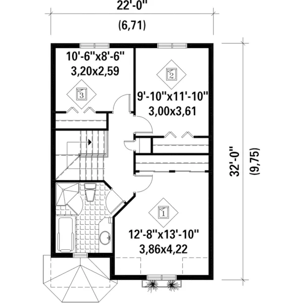 Victorian House Plan Second Floor - Adam Place Town House 126D-0759 - Search House Plans and More