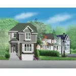 Victorian House Plan Front of Home - Adam Place Town House 126D-0759 - Search House Plans and More