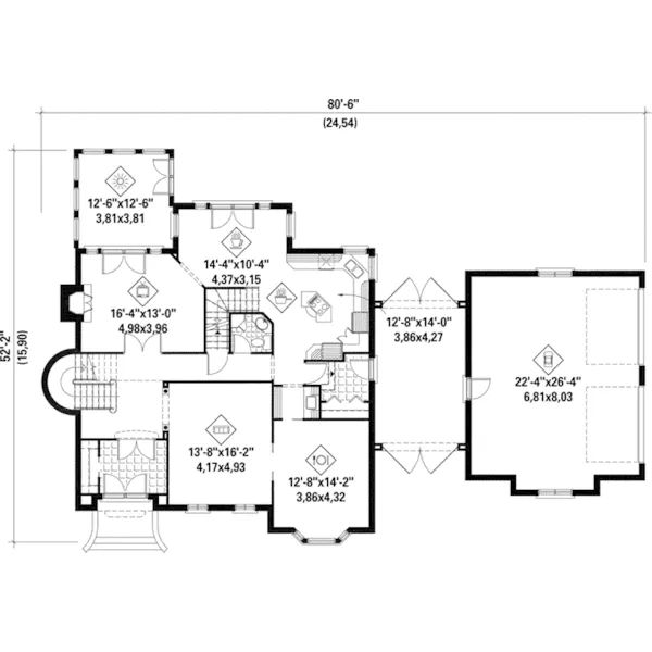 Country French House Plan First Floor - DeSoto Bay Luxury Home 126D-0761 - Search House Plans and More