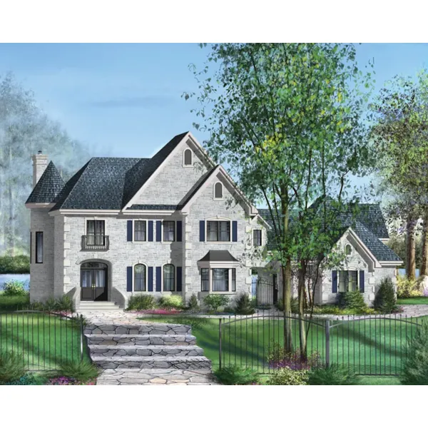 Country French House Plan Front of Home - DeSoto Bay Luxury Home 126D-0761 - Search House Plans and More