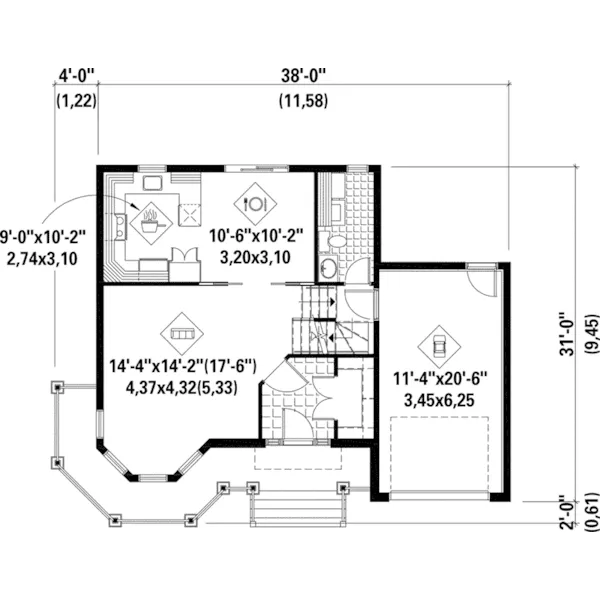 Cape Cod & New England House Plan First Floor - Donna Marie Victorian Home 126D-0762 - Search House Plans and More