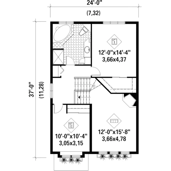 Country House Plan Second Floor - Buckner Hill Narrow Lot Home 126D-0766 - Search House Plans and More