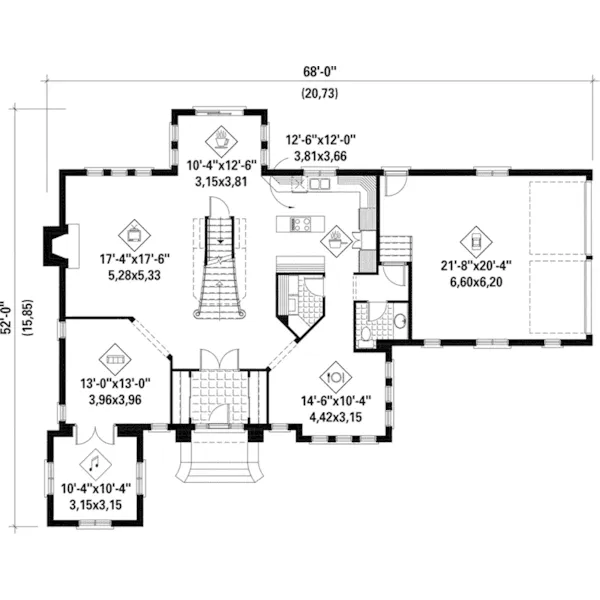 European House Plan First Floor - Enright Falls European Home 126D-0767 - Search House Plans and More