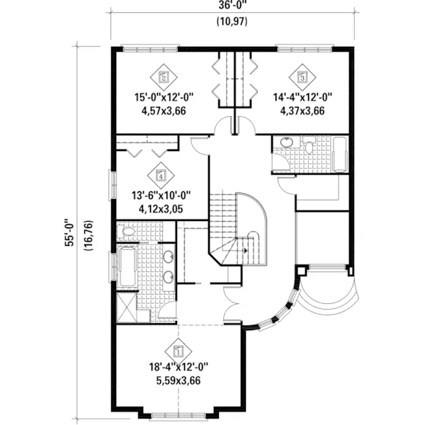 Victorian House Plan Second Floor - Filbert European Home 126D-0768 - Search House Plans and More