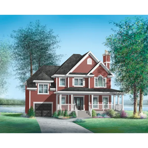 Colonial House Plan Front of Home - Hawkins Bay Country Home 126D-0769 - Search House Plans and More