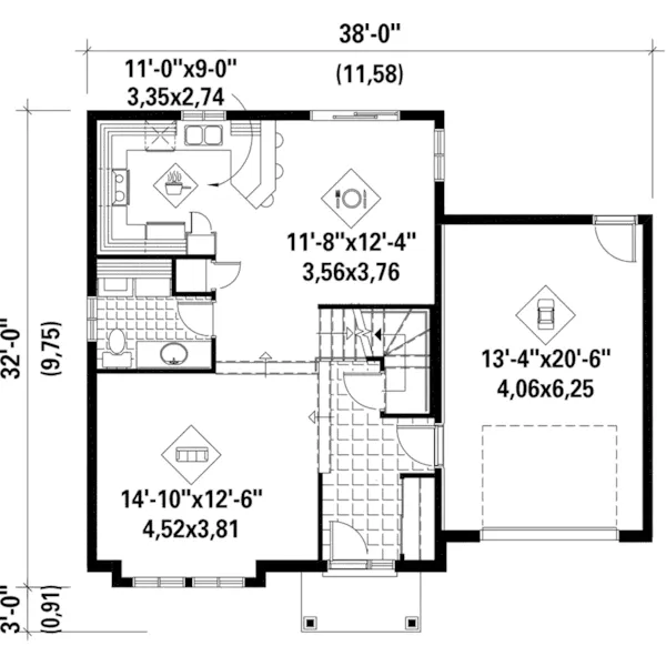 Country House Plan First Floor - Roth Ridge Traditional Home 126D-0773 - Shop House Plans and More